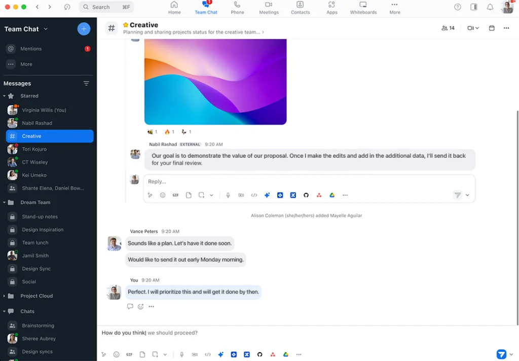 sử dụng AI Companion trong team chat