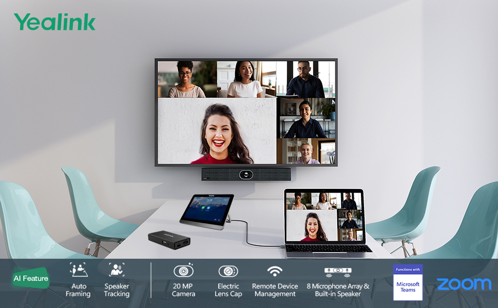 Yealink A30-021-Teams là thiết bị hội nghị all-in-one cho phòng họp vừa