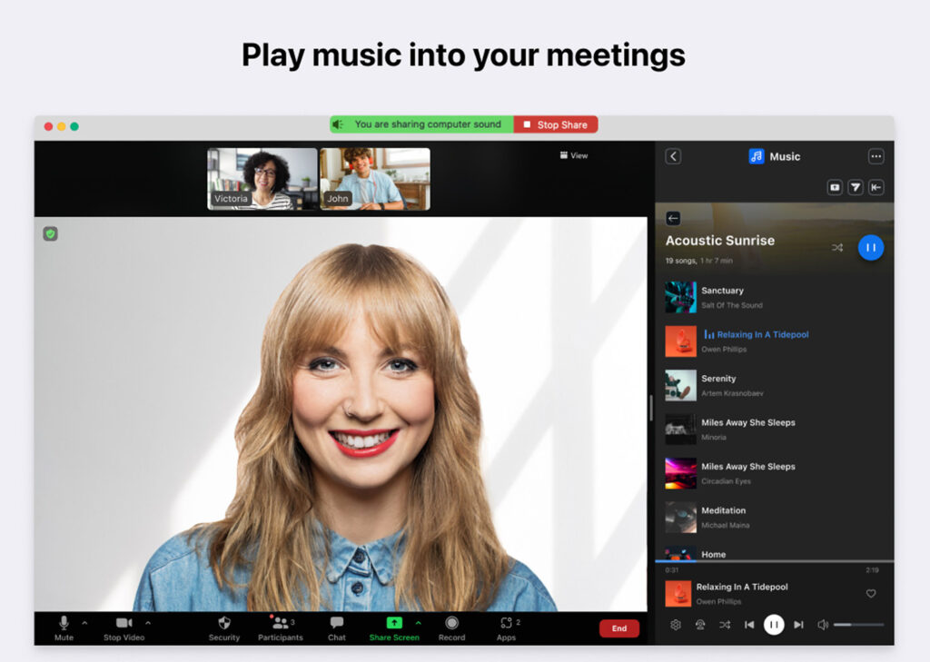 âm nhạc giúp cuộc họp zoom trở nên dễ chịu 