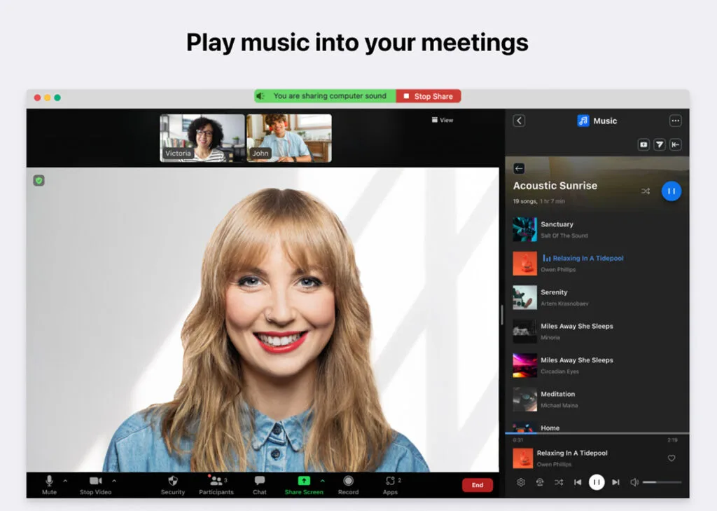 âm nhạc giúp cuộc họp zoom trở nên dễ chịu