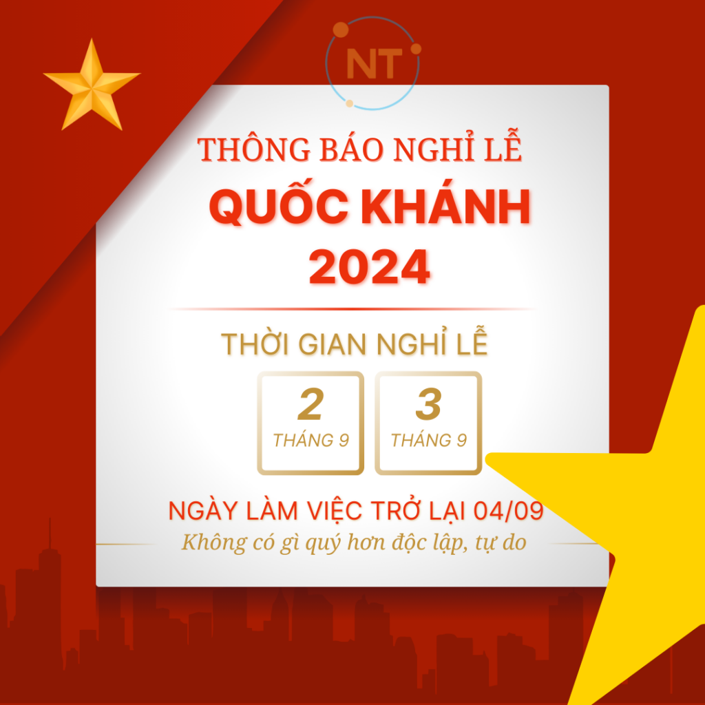 Thông báo lịch nghỉ lễ Quốc Khánh 2/9/2024