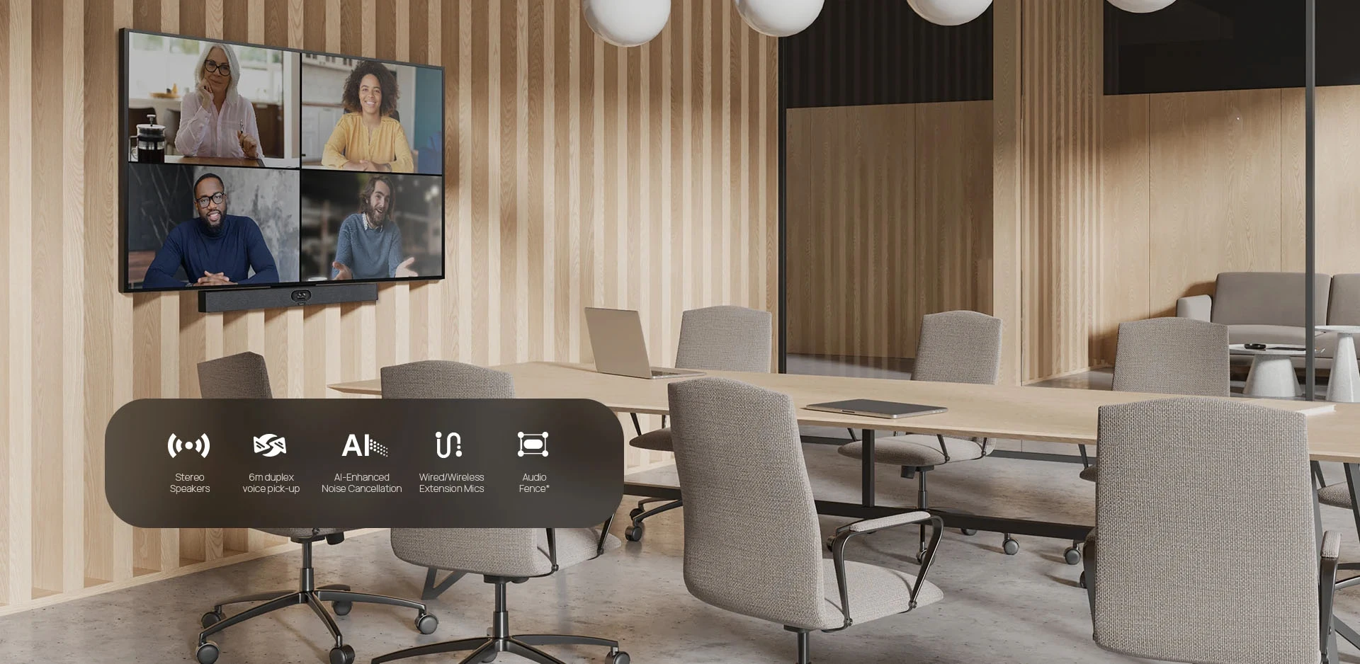 meetingbar a40 cải thiện chất lượng giọng nói nhờ AI