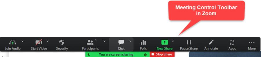 thanh điều khiển cuộc họp Zoom