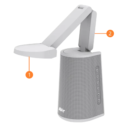 đầu camera và cần camera có thể gập lại