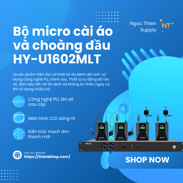tính năng bộ micro cài áo và choàng đâu huain hy-u1602mlt