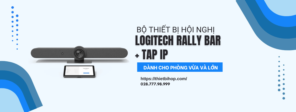 bộ thiết bị dành cho phòng họp vừa đến lớn logitech rally bar + tap ip