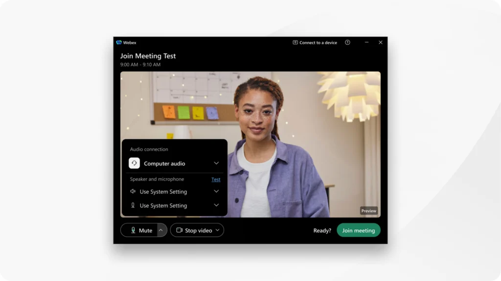 hướng dẫn tham gia cuộc họp thử nghiệm trên webex