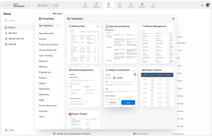 Chọn Mẫu tài liệu bạn muốn xây dựng