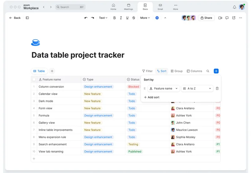 Sử dụng mẫu dự án hoặc tạo bảng dữ liệu có khả năng lọc, sắp xếp và nhóm để tổ chức và lập kế hoạch cho các dự án