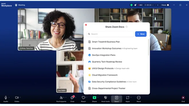 Tạo tài liệu mới hoặc mở tài liệu hiện có ngay trong cuộc họp