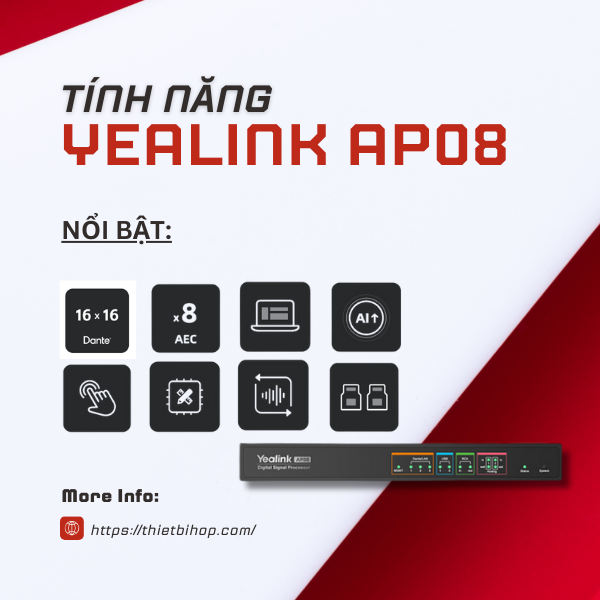 yealink ap08 sở hữu các tính năng nổi bật đảm bảo truyền tải âm thanh mượt mà và giao tiếp rõ ràng