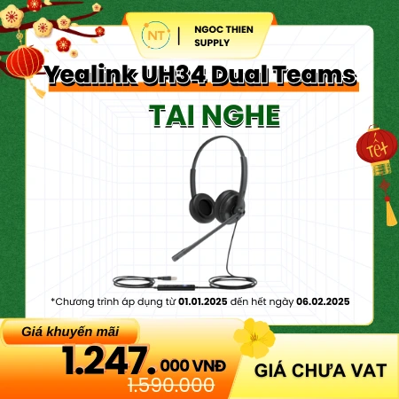 Tai nghe Yealink UH34 Dual Teams 1.590.000 VNĐ GIẢM CHỈ CÒN 1.247.000 VNĐ