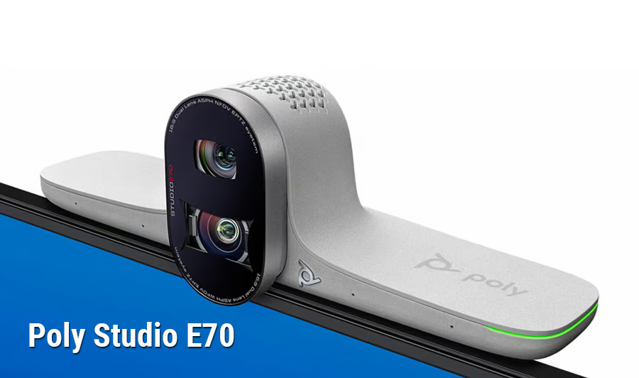 giải pháp cho phòng họp lớn từ poly studio e70 với camera kép 4k