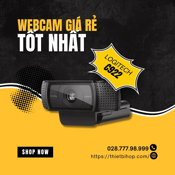 Webcam 1080p giá rẻ tốt nhất logitech c922