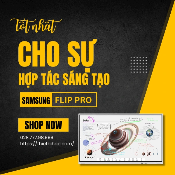 samsung flip pro là màn hình tương tác lý tưởng cho việc động não, cộng tác