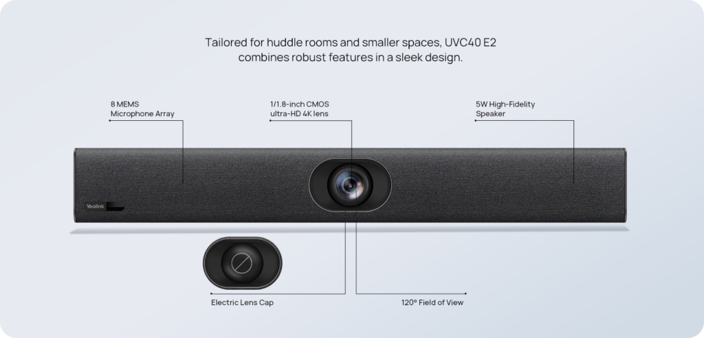 thiết kế tất cả trong một của camera hội nghị Yealink UVC40 E2