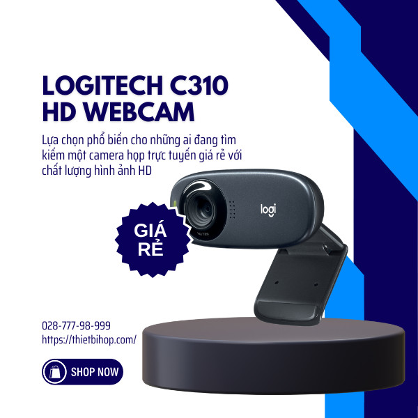 logitech c310 hd webcam  là một camera họp trực tuyến giá rẻ với chất lượng hình ảnh HD