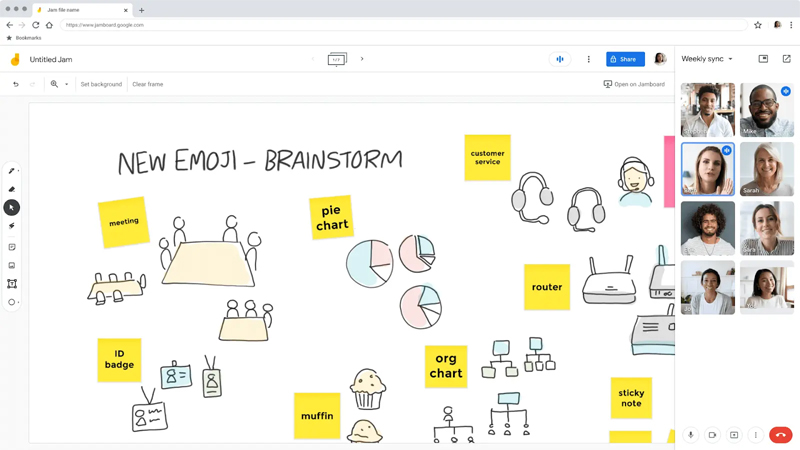 bảng trắng jamboard của google meet