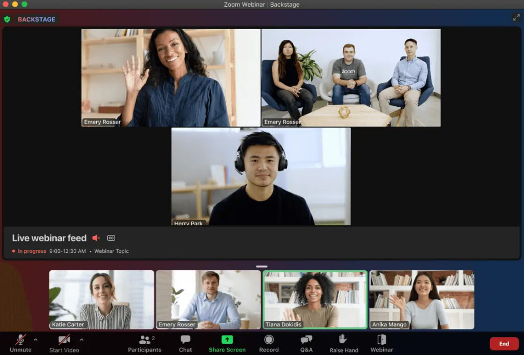 tính năng livestream và webinars