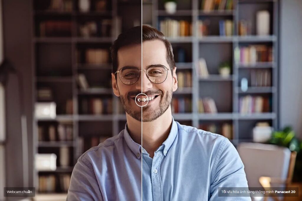 jabra panacast 20 có tính năng nâng cao hình ảnh AI, tự động điều chỉnh theo điều kiện ánh sáng của môi trường