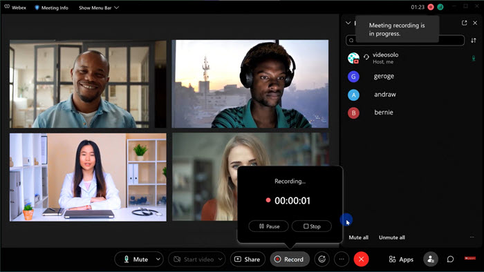 tùy chọn nơi lưu trữ cho bản ghi webex