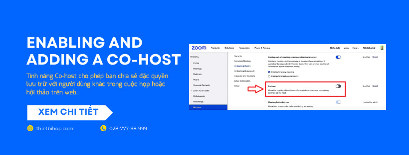 enabling and adding a co-host