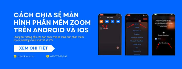 cách chia sẻ màn hình zoom trên android và ios