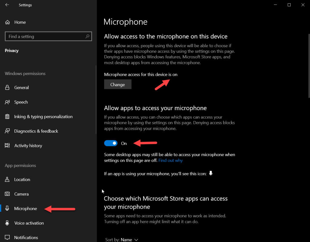 cho phép zoom truy cập micro trong windows