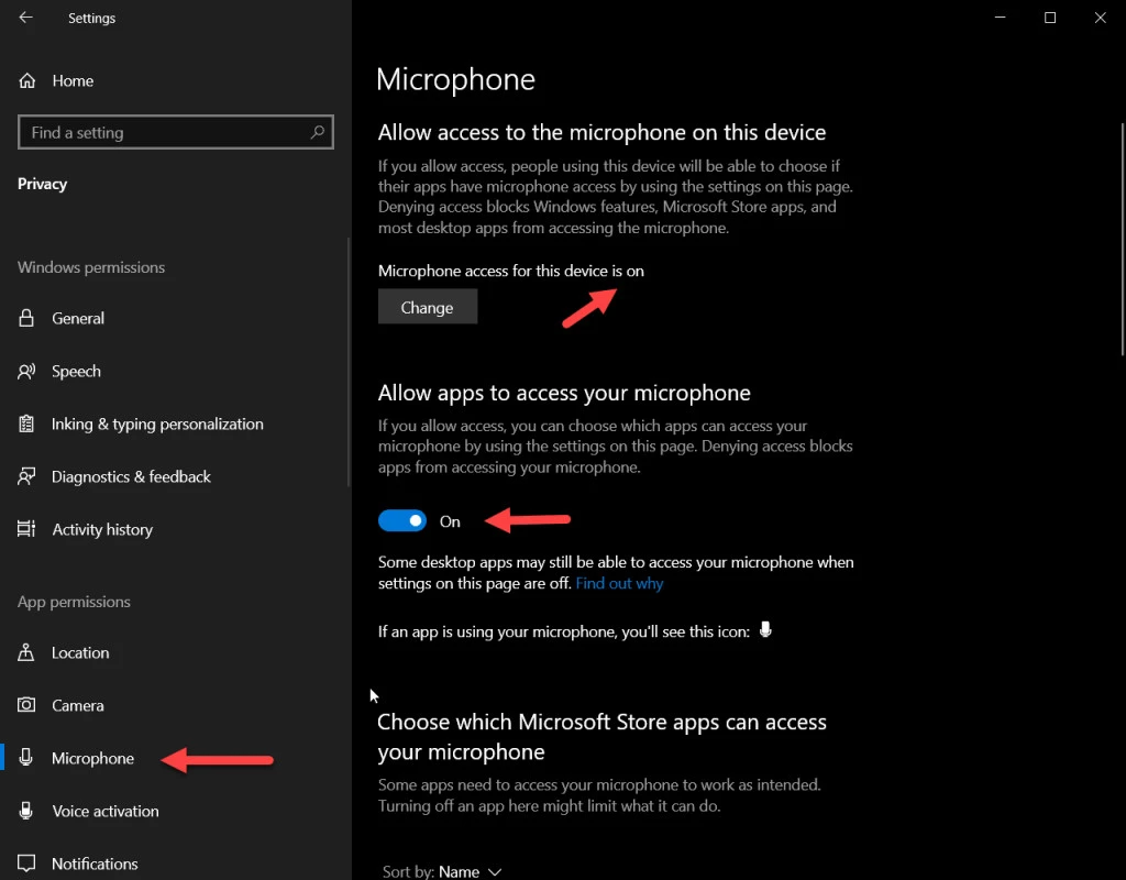 cho phép zoom truy cập micro trong windows