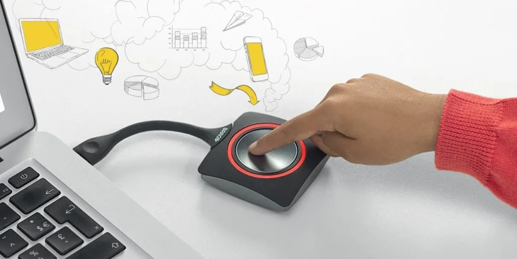 đảm bảo đặt đúng vị trí cho đơn vị cơ sở của barco clickshare