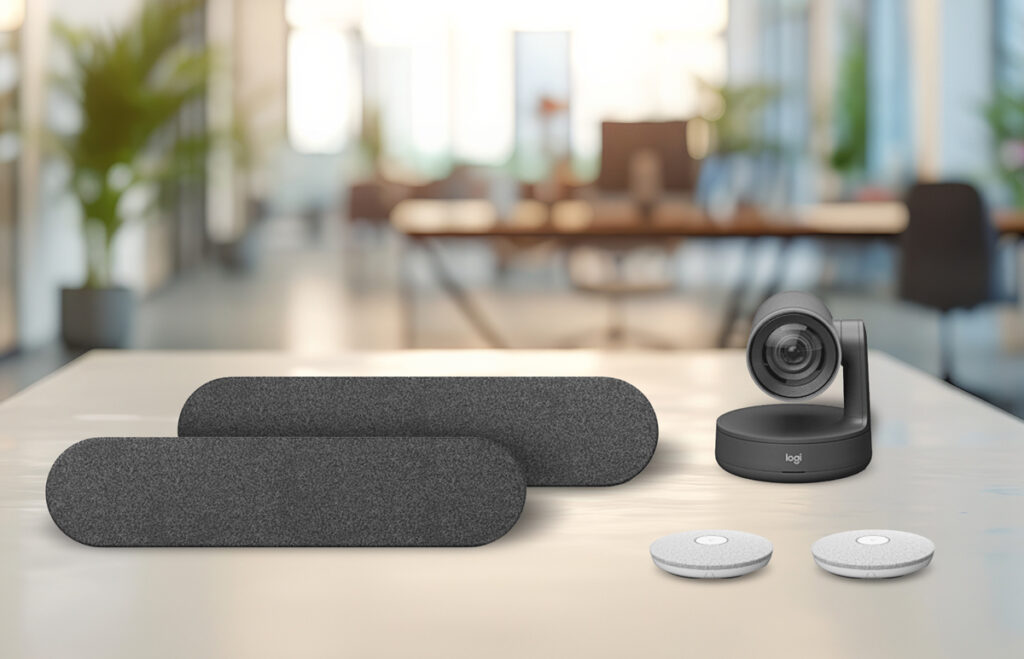 logitech rally plus có độ rõ nét của giọng nói là vô song, thu âm thanh từ mọi khu vực