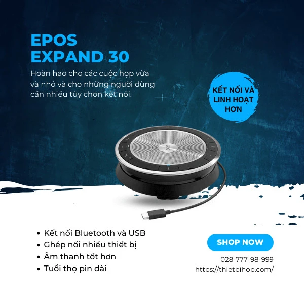 loa ngoài epos expand 30 bổ sung thêm các tính năng của Expand 20 với nhiều tùy chọn kết nối hơn và âm thanh tốt hơn