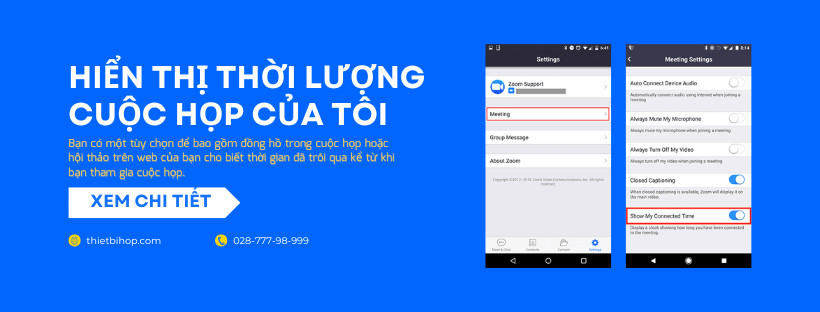 hiển thị thời lượng cuộc họp của tôi