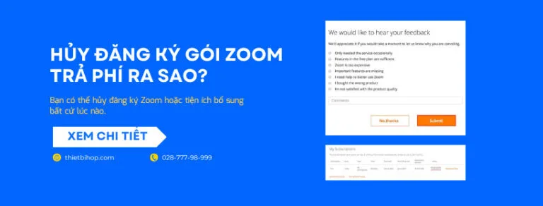hủy đang ký gói zoom trả phí ra sao