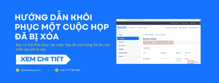 khôi phục một cuộc họp đã bị xóa trong zoom
