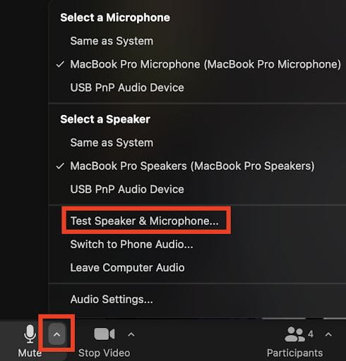 kiểm tra loa và micro trong macos
