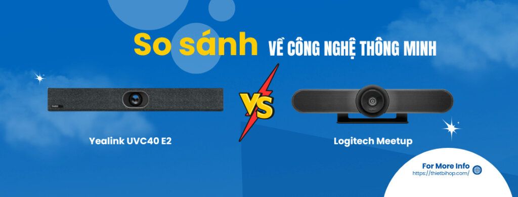 Yealink UVC40 E2 vs Logitech MeetUp có công nghệ thông minh khác nhau