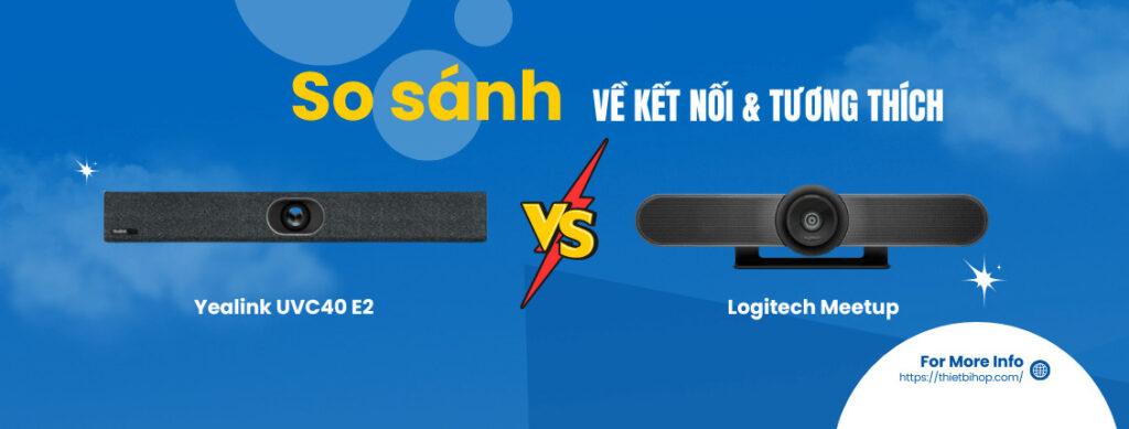 Yealink UVC40 E2 vs Logitech MeetUp khác biệt gì về sự kết nối và tương thích