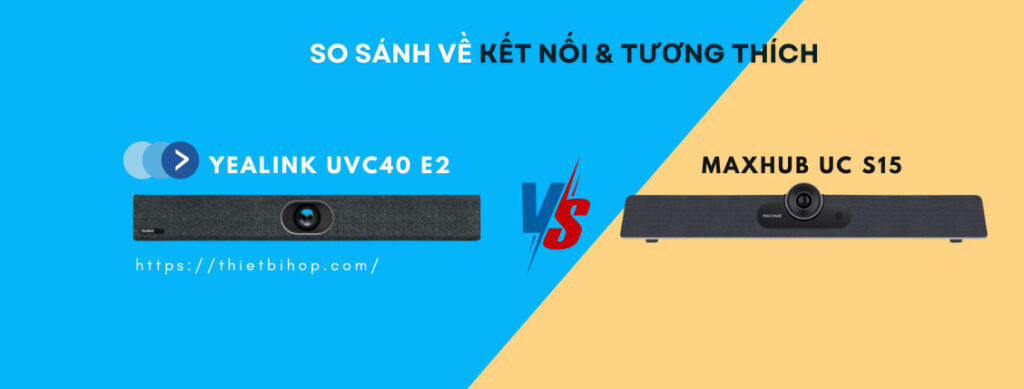 so sánh kết nối và tương thích giữa Yealink UVC40 E2 vs Maxhub UC S15