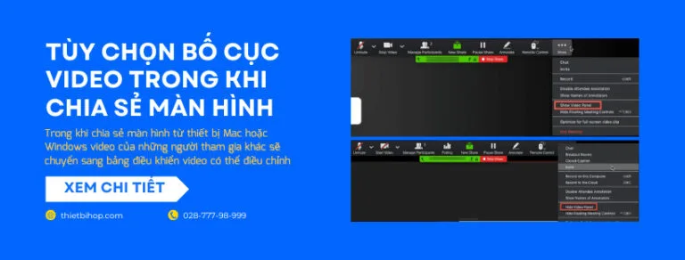 tùy chọn bố cục video trong khi chia sẻ màn hình