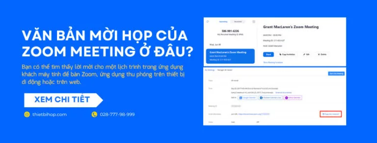 có thể tìm văn bản mời họp của zoom meeting ở đâu