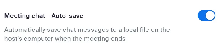 bật tính năng tự động lưu trò chuyện