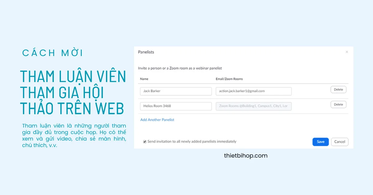 cách mời tham luận viên tham gia hội thảo trên web