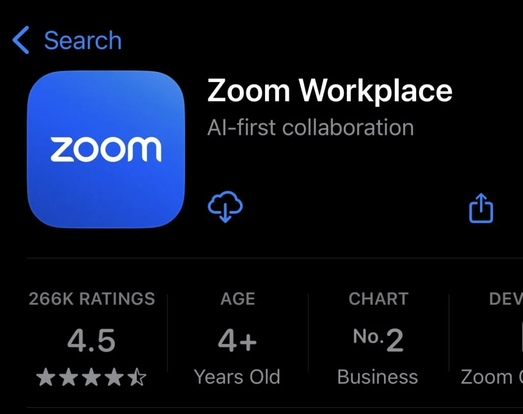 Đăng nhập vào ứng dụng di động Zoom