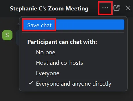 hướng dẫn lưu zoom chat theo cách thủ công