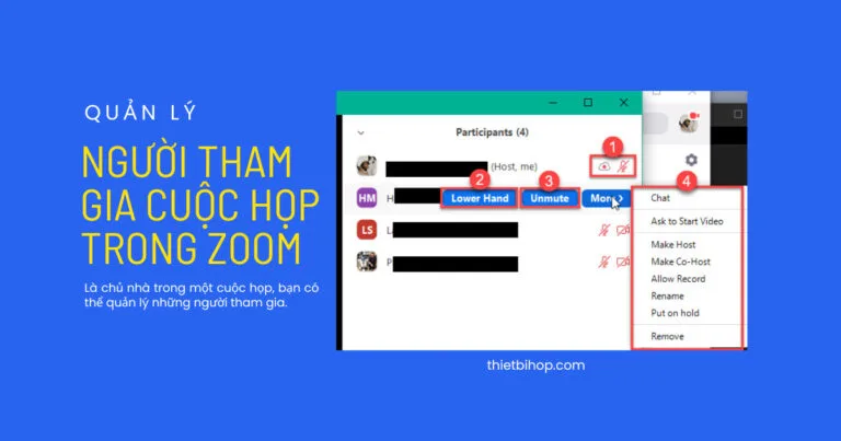 quản lý người tham gia cuộc họp với tư cách chủ nhà trong zoom