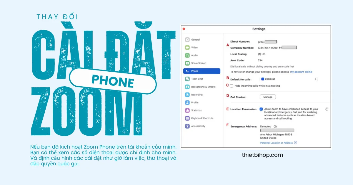 thay đổi cài đặt zoom phone