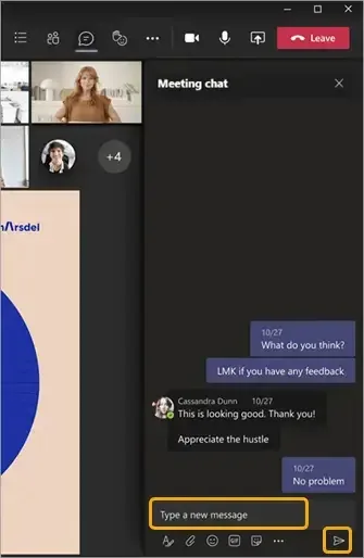 Tính năng trò chuyên trong Microsoft Teams