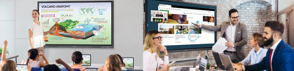 sự khác biệt về hoàn cảnh tình huống sử dụng giữa màn hình tương tác 65 inch vs 86 inch