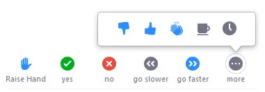 bật phản hồi phi ngôn ngữ trong cài đặt zoom